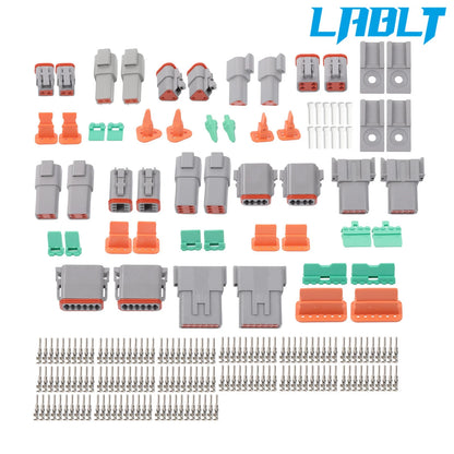 215Pcs DT Connector Kits 2 3 4 6 8 12 Pin Size 16 Stamped Contacts