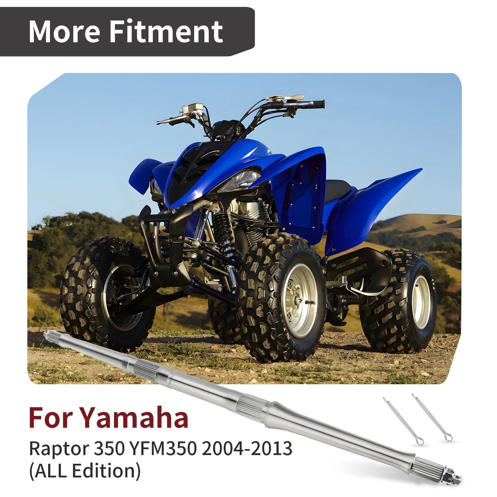 Rear Axle for Yamaha Raptor 350 YFM35 YFM350 YFM350R (2004–2013) 5YT-25381-10-00