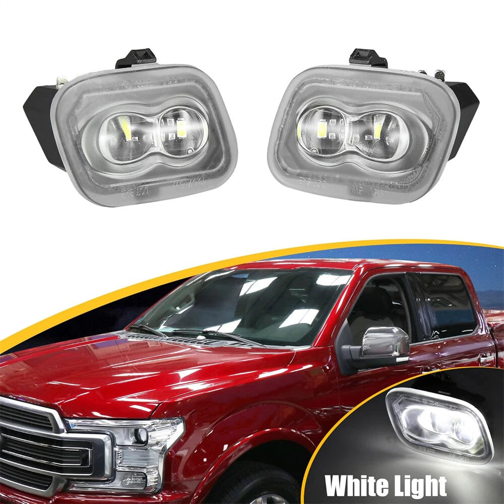 White LED Side Mirror Puddle Light Lamps for Ford F-150 (2015–2022)