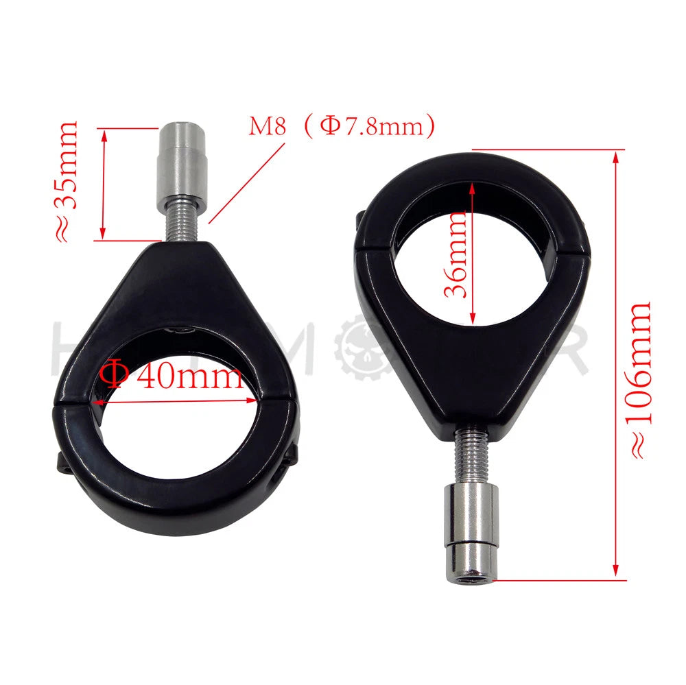 Fork Turn Signal Indicator Light Relocation Bracket Clamps for Harley