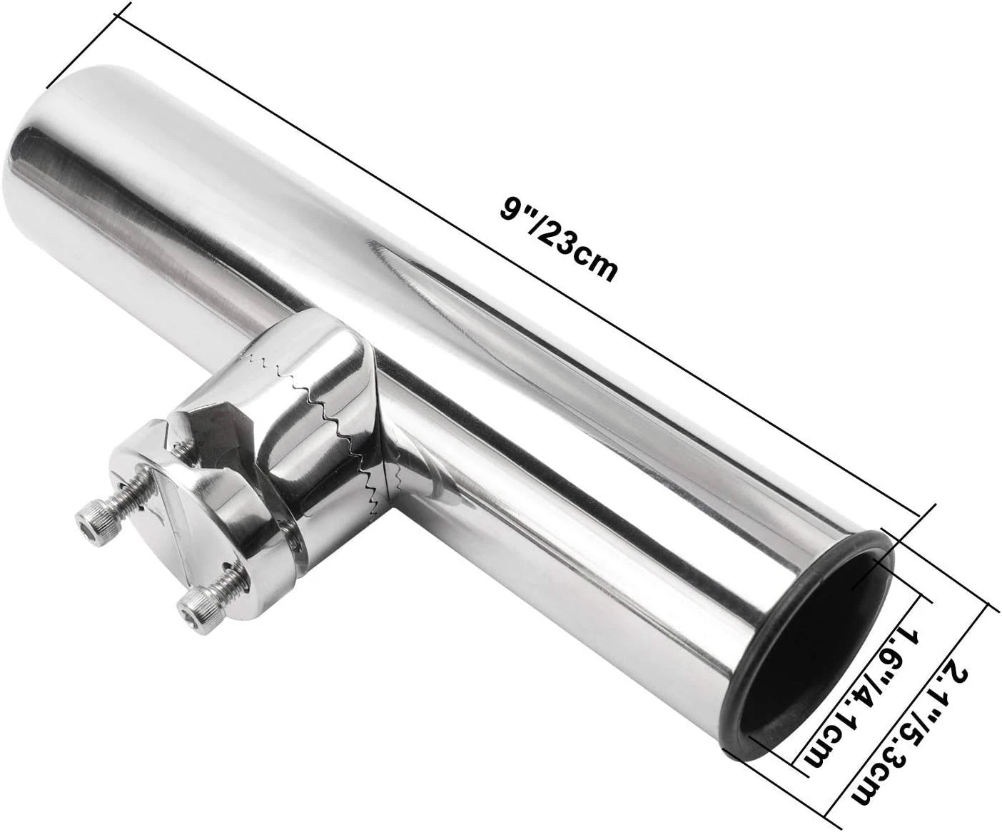 Set of 4 Stainless Steel Clamp On Fishing Rod Holders for Boat (7/8"-1")