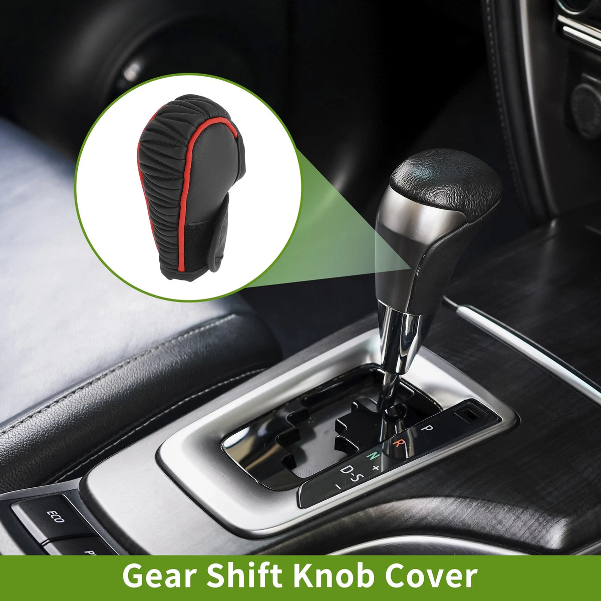 Gear Shift Knob Cover for Universal Car SUV Truck (1 Pc) Black Red
