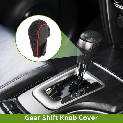 Gear Shift Knob Cover for Universal Car SUV Truck (1 Pc) Black Red