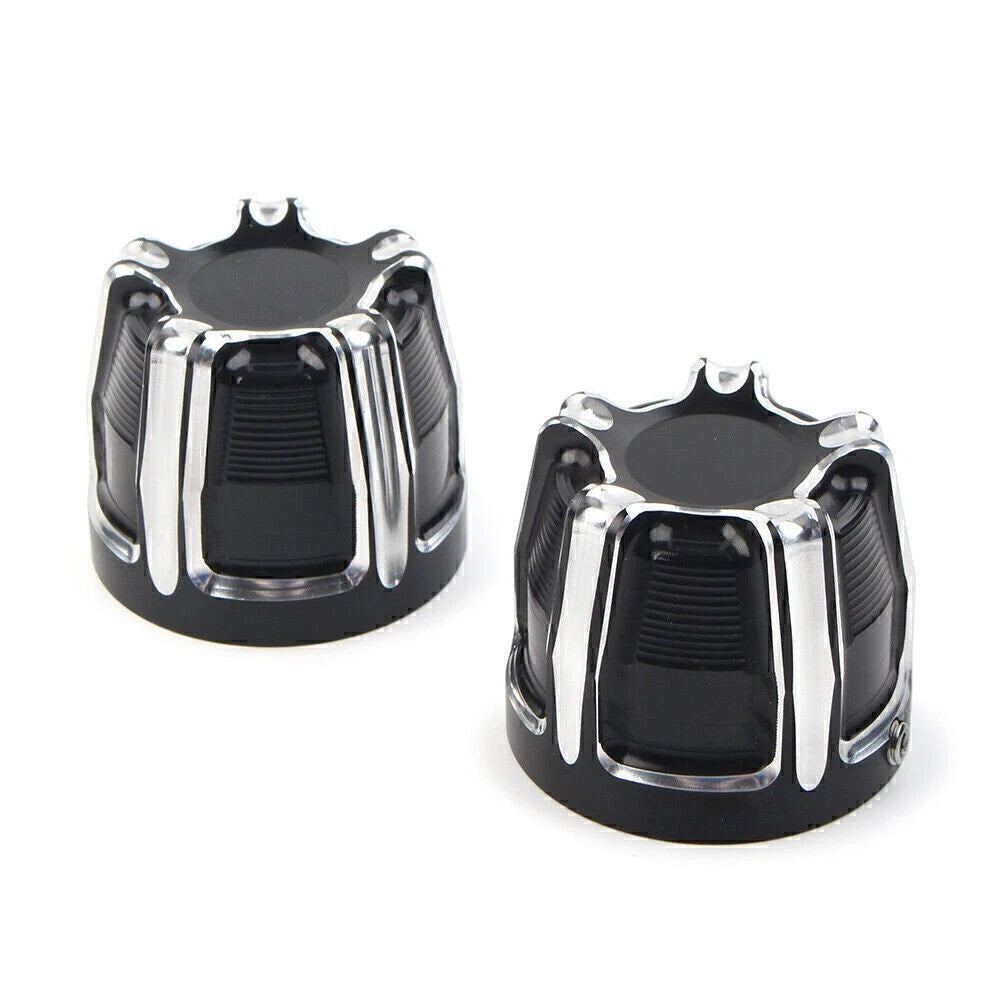 Front Axle Nut Cap Covers for Harley Softail Touring Street Glide Dyna XL (–)
