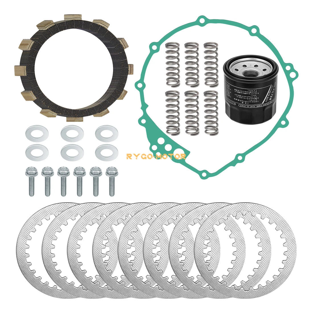 Clutch Friction Plates Springs Kit for Yamaha YZF R6 (2003–2005), YZF R6S (2006–2009)