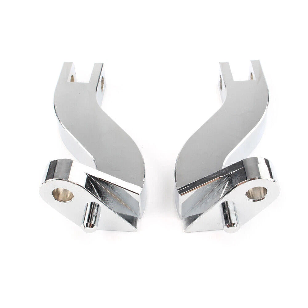 2X Chrome Passenger Rear Foot Peg Mount Kits for Harley Touring FLHT (1993–2016)