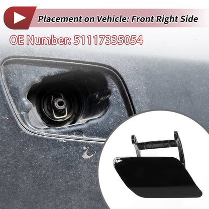 Front Right Washer Nozzle Cover Cap No. 51117335054 for BMW 740i (2013–2015) Black