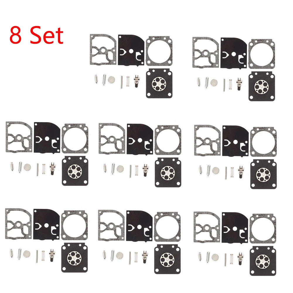 Set of 8 Carburetor Gasket Kit for Zama RB-129 C1M-W26A C1M-W26B C1M-W26C