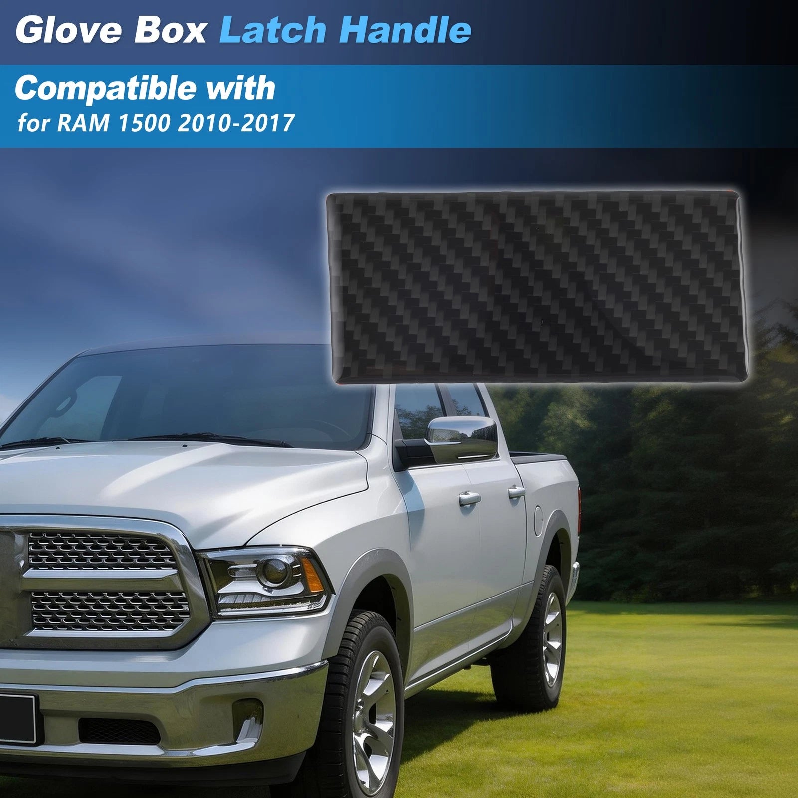 Glove Box Latch for RAM 1500 (2010–2017) Carbon Fiber Black Plastic