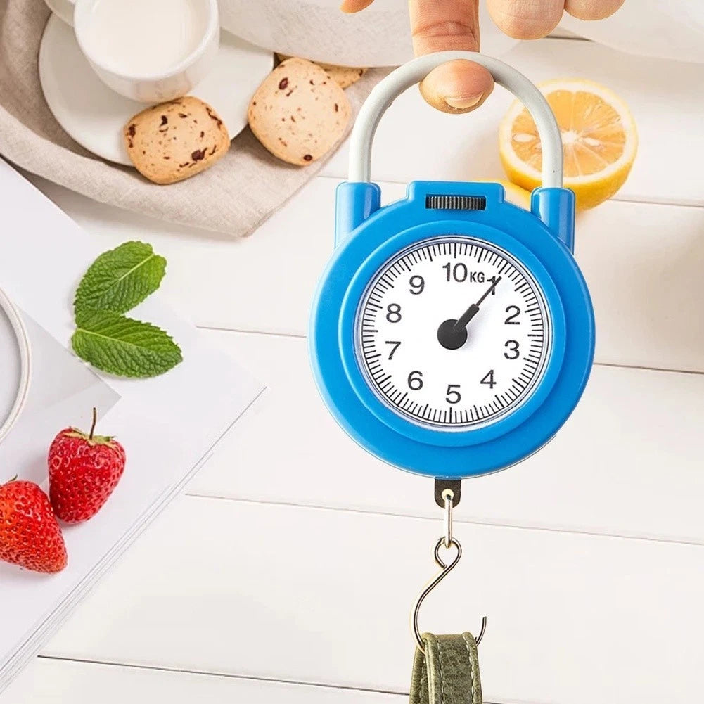 Compact Handheld Spring Scale with Iron Hook for Indoor and Outdoor Use