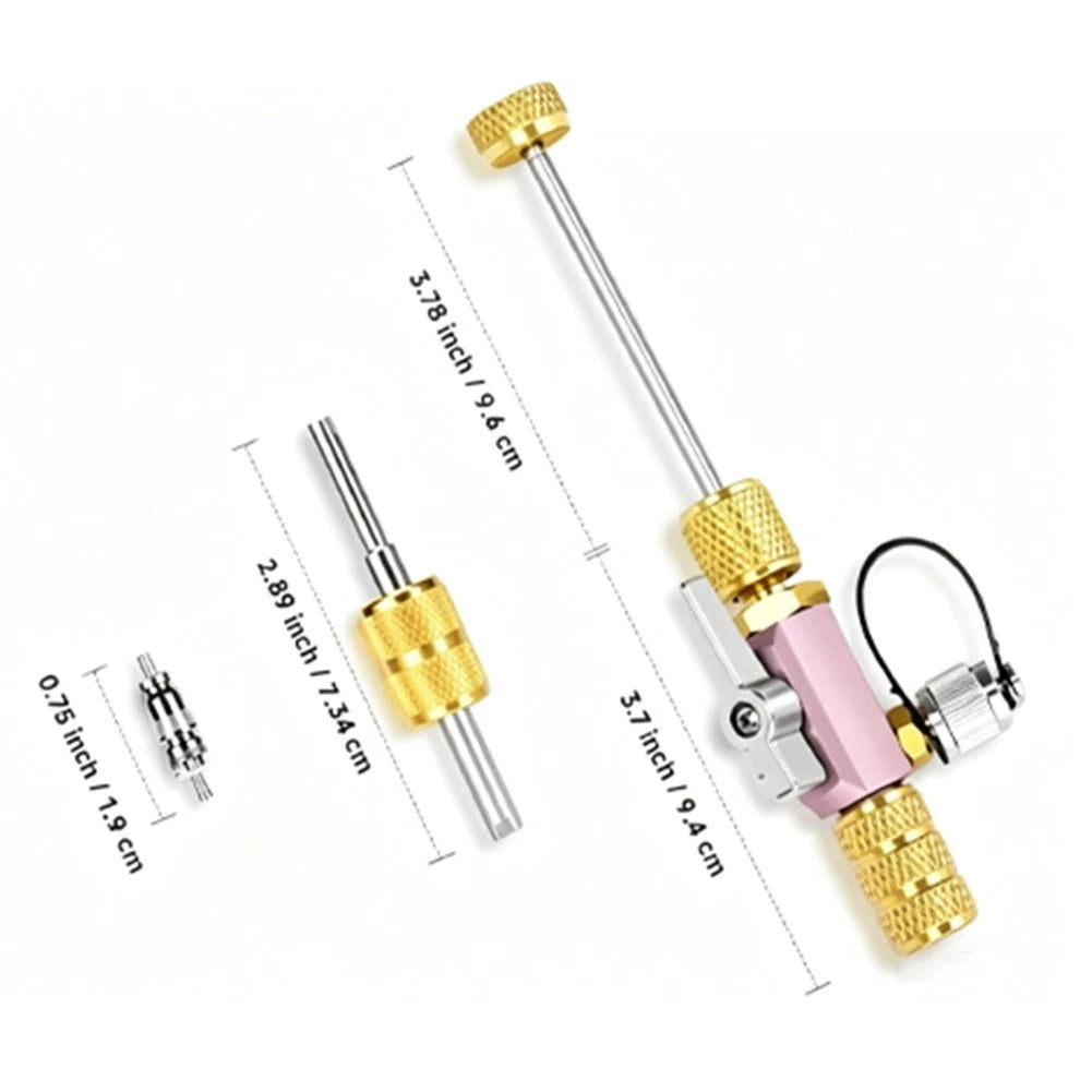 Valve Core Removal Tool for HVAC R22 R407C R410A R32 (1/4 inch, 5/16 inch)