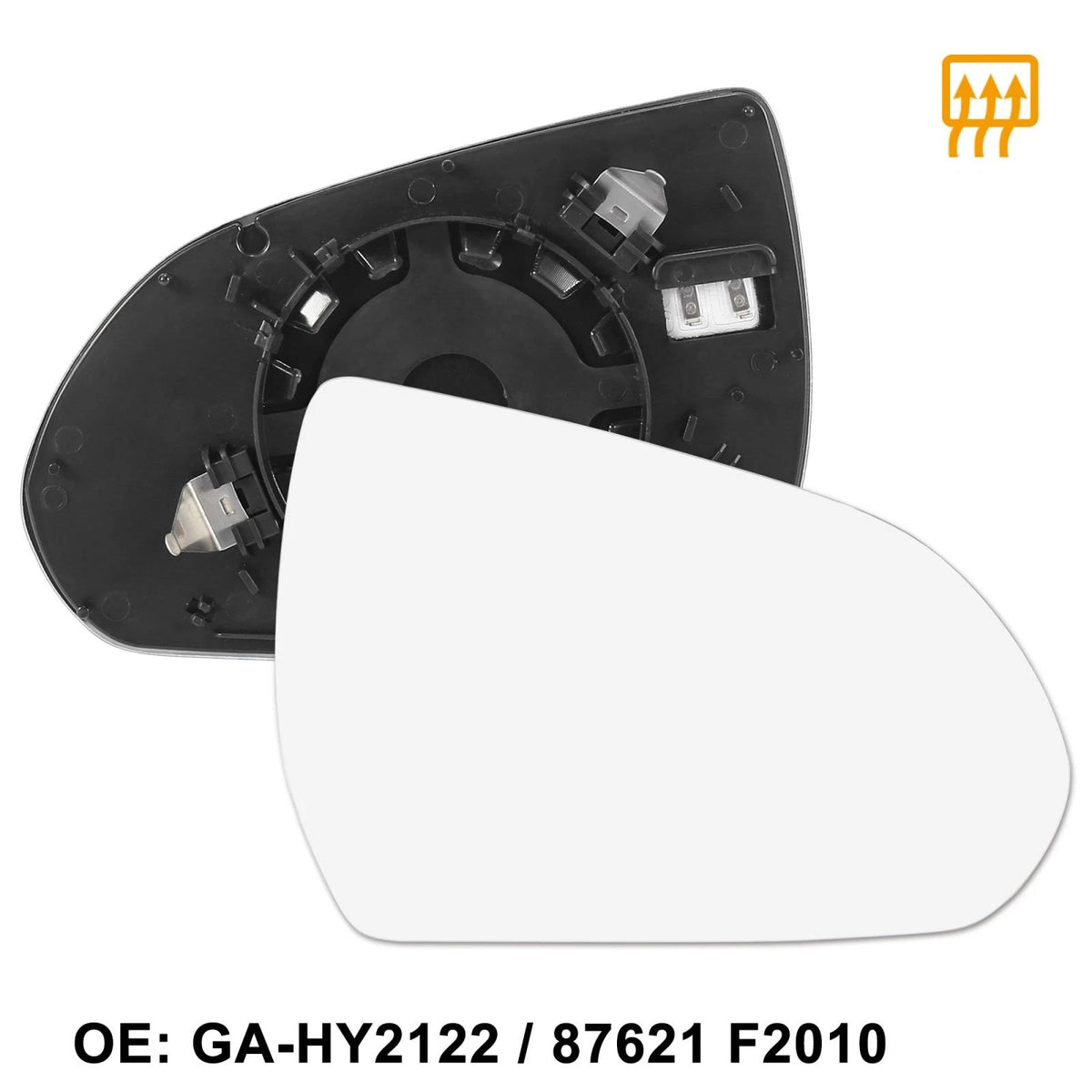 Heated Mirror Glass w Backing Passenger Side RH for Hyundai Elantra (2015–2018)