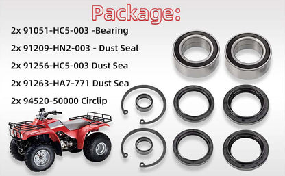 Front Wheel Bearing & Dust Seal for Honda Rancher 400 420 TRX420 (2004–2014)