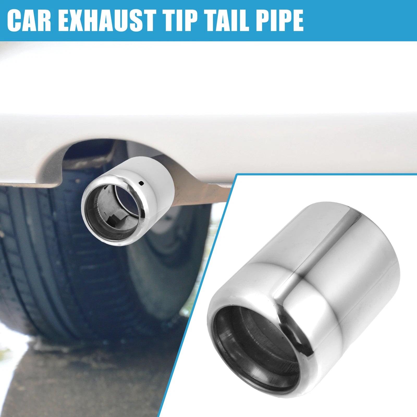 Exhaust Tip Tail Pipe for Mazda 6 (2013–2017) Stainless Steel Silver Tone