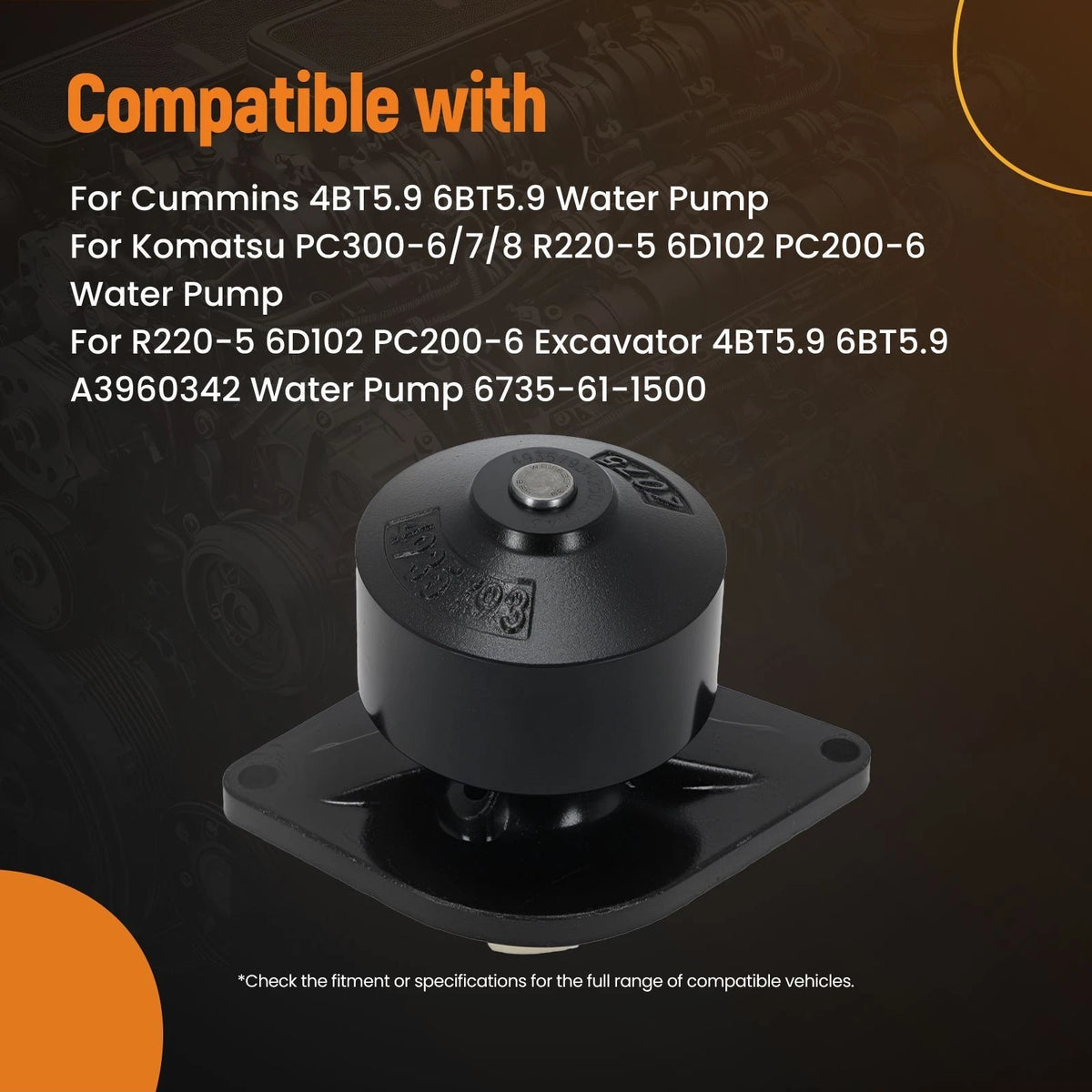 Cooling System Pump for Cummins Dodge RAM 2500 3500 W350 (5.9 12V 24V) 3960342
