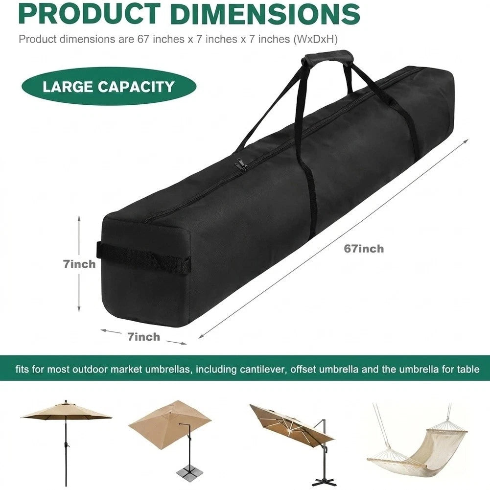 67 Inch Waterproof Umbrella Storage Bag with Closure and Handles