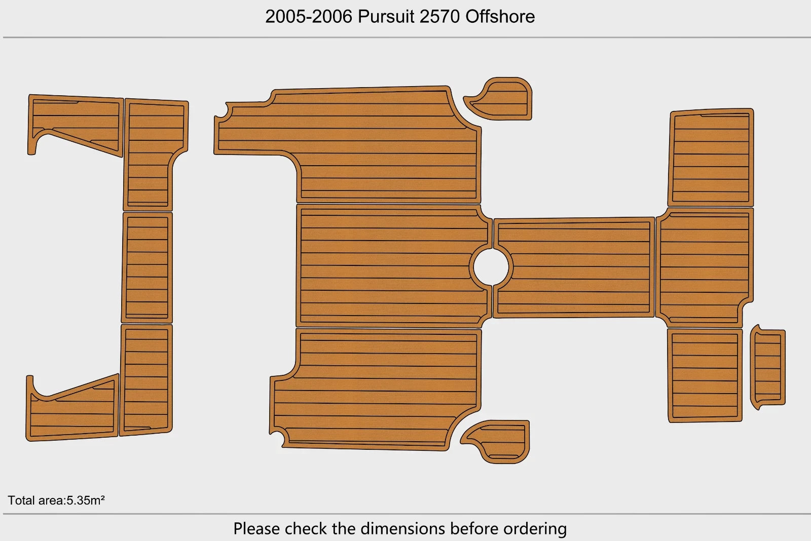 EVA Foam Teak Deck Floor for Pursuit 2570 Offshore (2006)