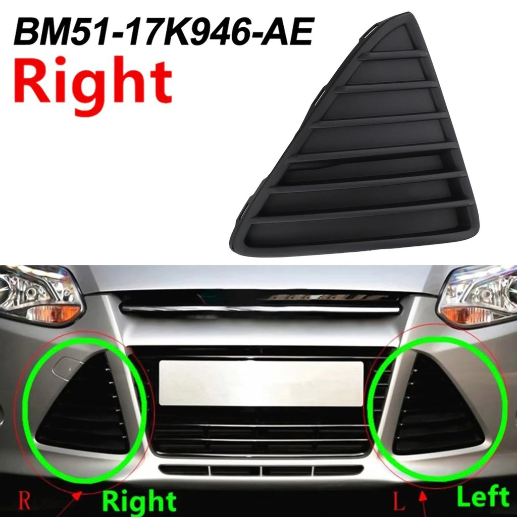 Matte Black Front Bumper Triangle Grill Cover for Ford Focus (2012–2018)