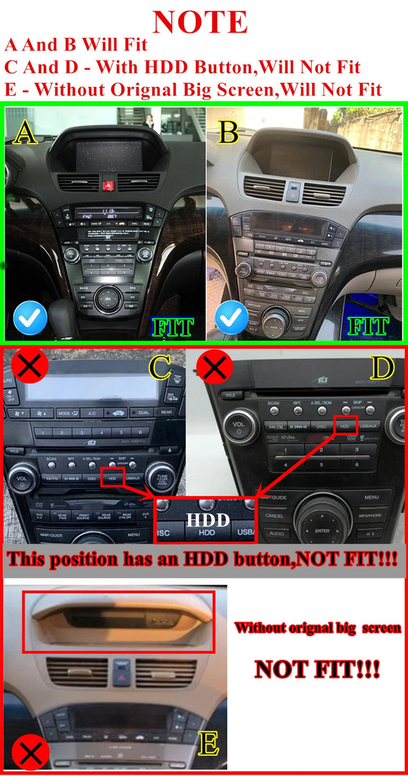 9'' Stereo Radio Head Unit for Honda Acura MDX (2007–2013) Carplay, GPS