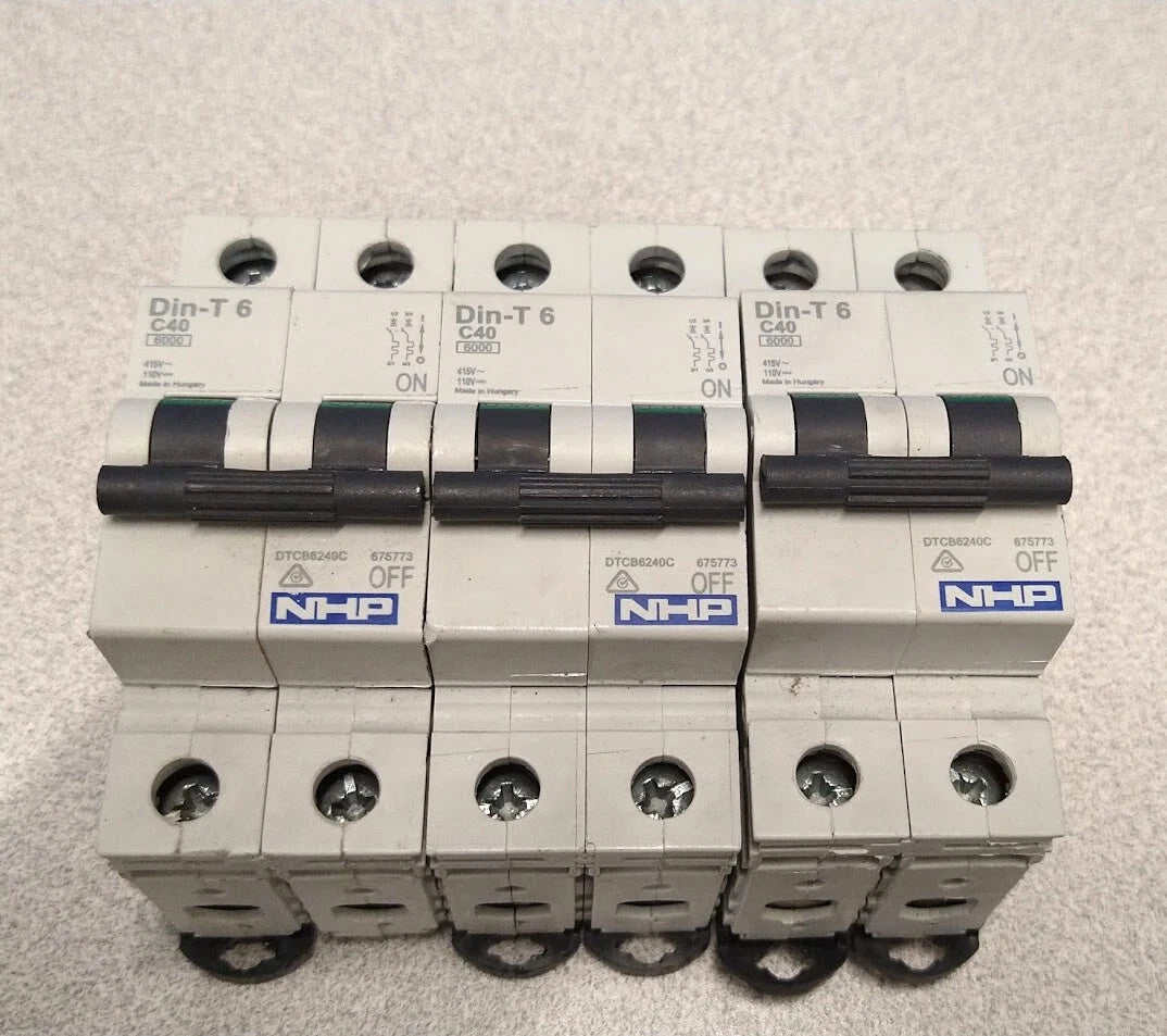 3X NHP Din-T 6 C40 110V Breaker Switch (6000)
