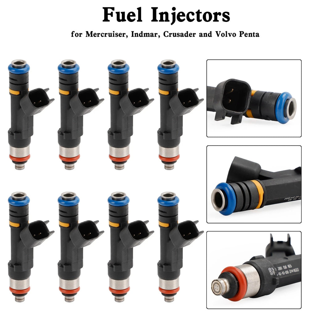8PCS Fuel Injectors 0280158165 0280158081 879312003 for Mercruiser Volvo Penta