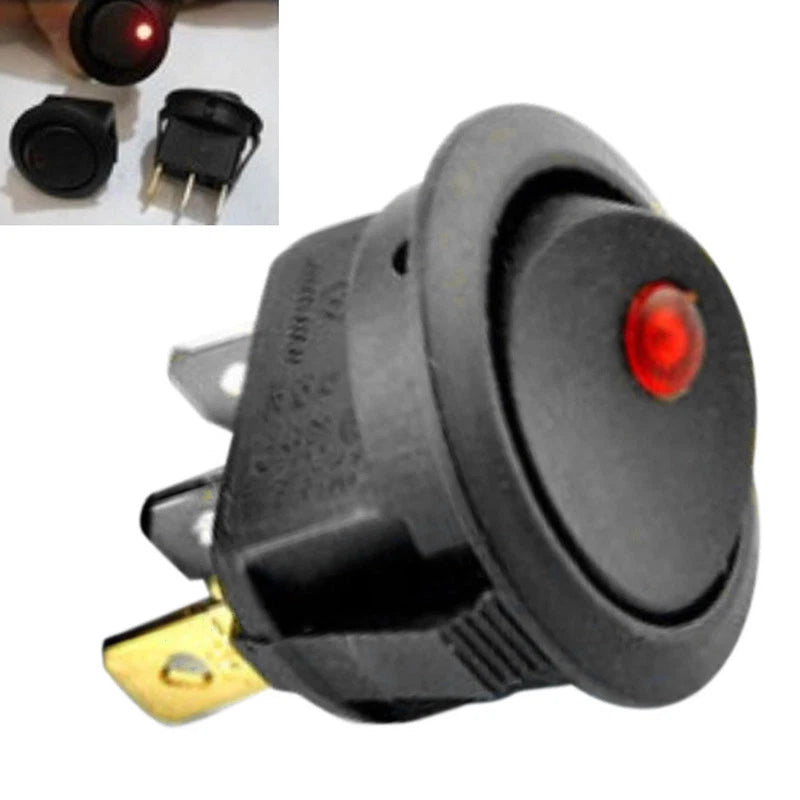10PCS 2 Pin Red LED Rocker Switch for Car Marine Boat (12V)