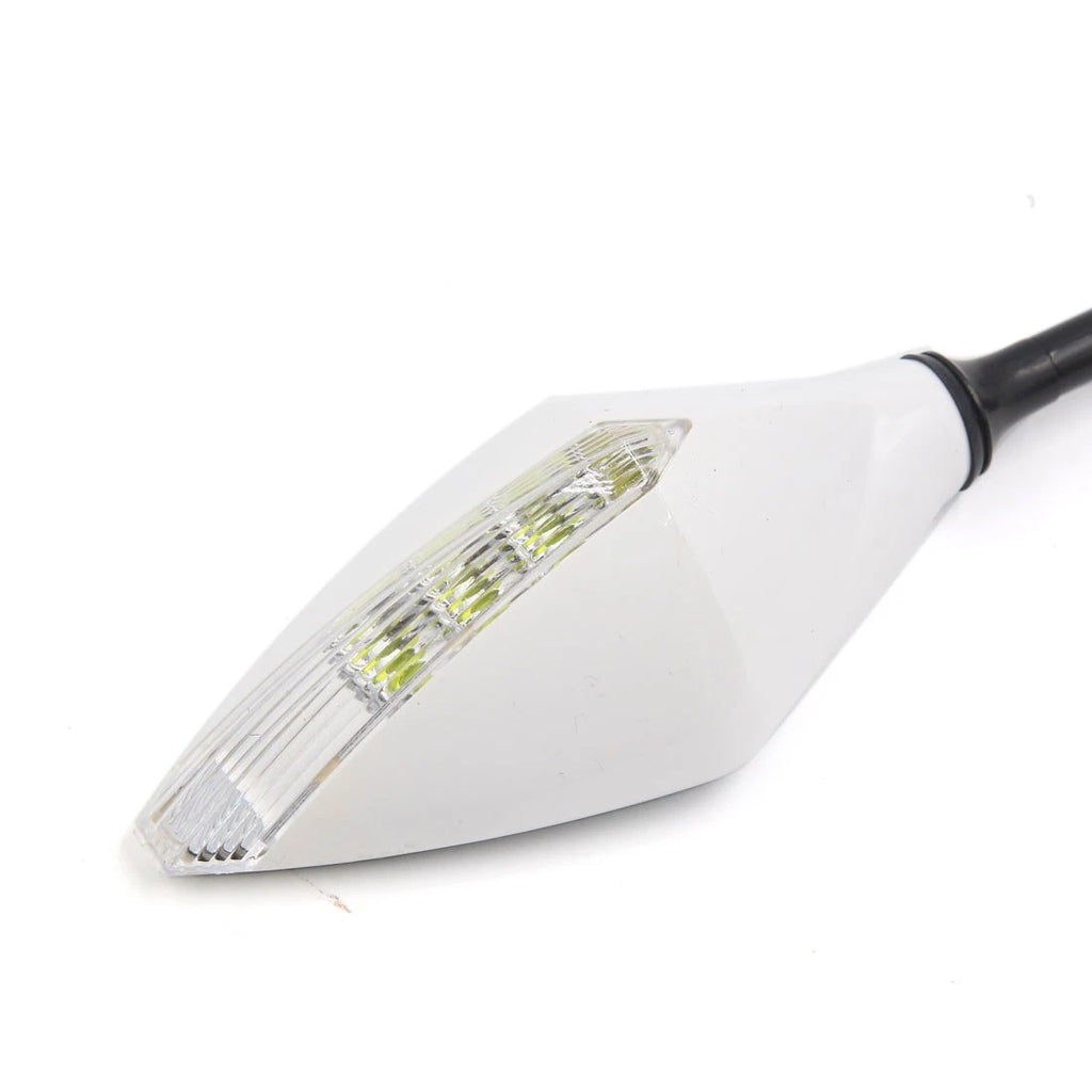 Integrated LED Turn Signal Side Mirrors 10mm Pair for Universal Motorcycle