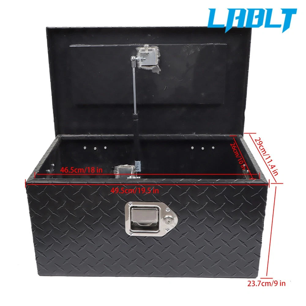 20" Tool Box for Pickup Trailer (Black Aluminum Diamond Plate)