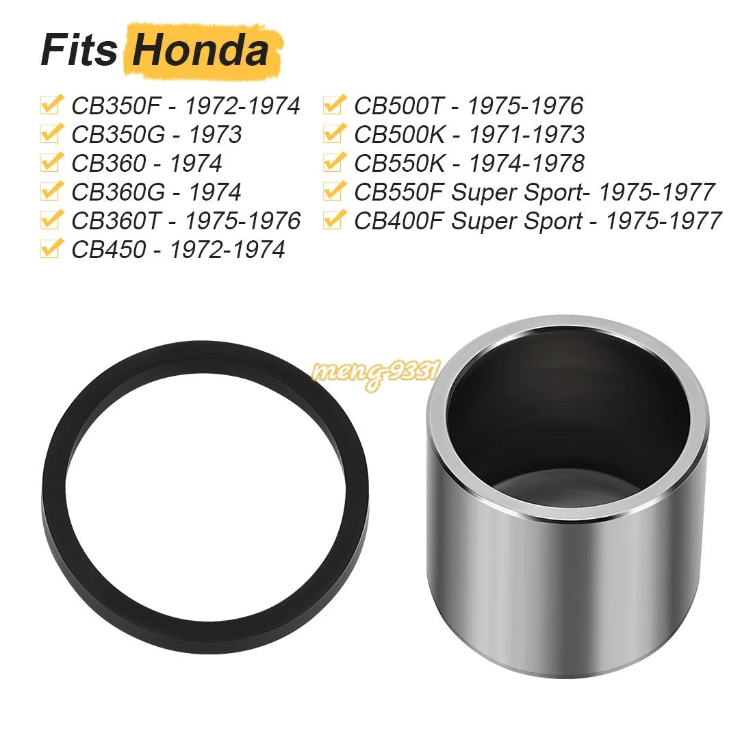 Front Brake Caliper Rebuild Kit Piston Seal for Honda CB350/360/400F/450/500 (1968–1978)