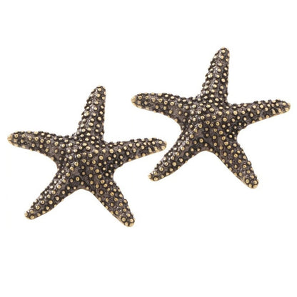 2X Brass Starfish Handles for Kids Wardrobe Cabinet Doors Drawers