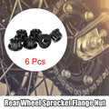 6pc Flange Bolt Nut Set Titanium Alloy M8x1.25 for Motorcycle Bicycle (Black)