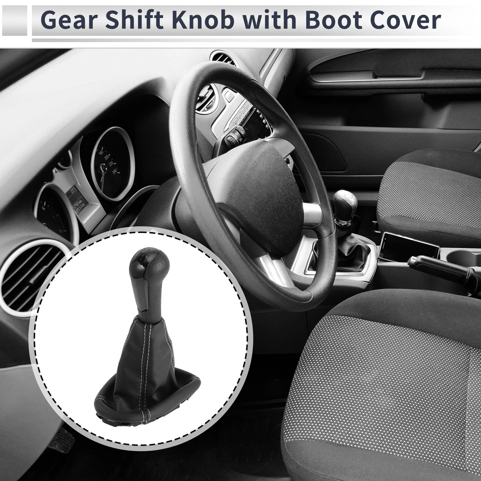 Shift Knob with Boot Cover 5 Speed Replacement for Chevrolet Spark (2011–2015)