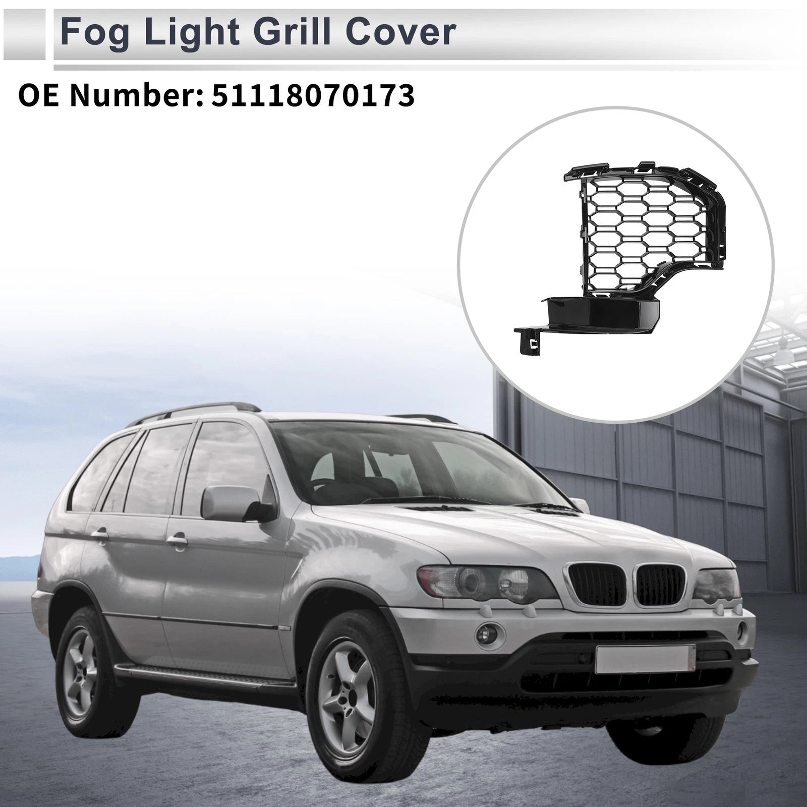 Front Left Fog Light Grill Replacement for BMW X5 (2019–2022)
