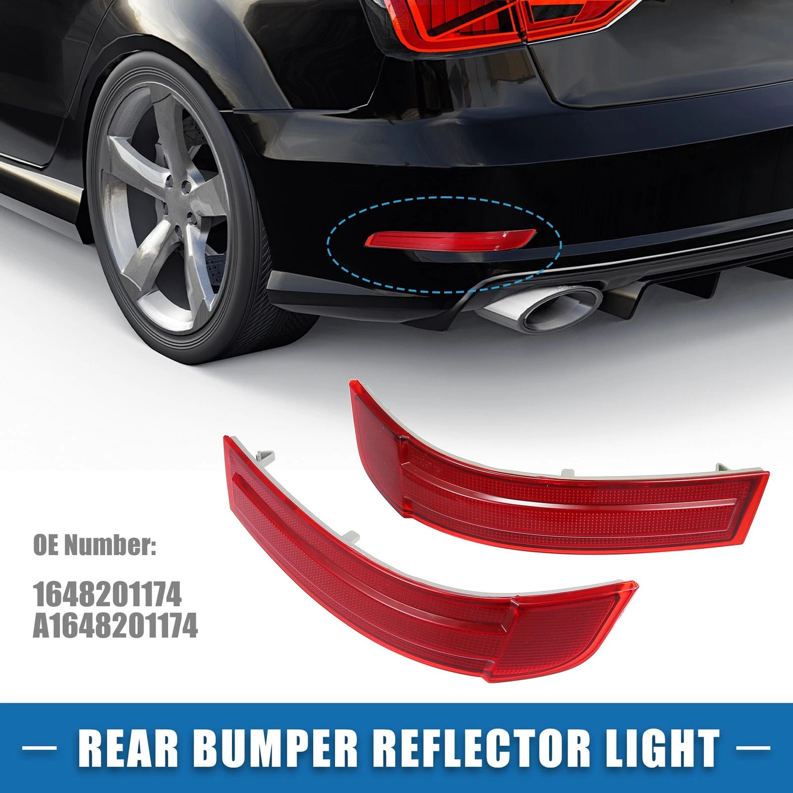 Rear Bumper Reflector Light Replacement for Mercedes-Benz GL550 (2013–2015)