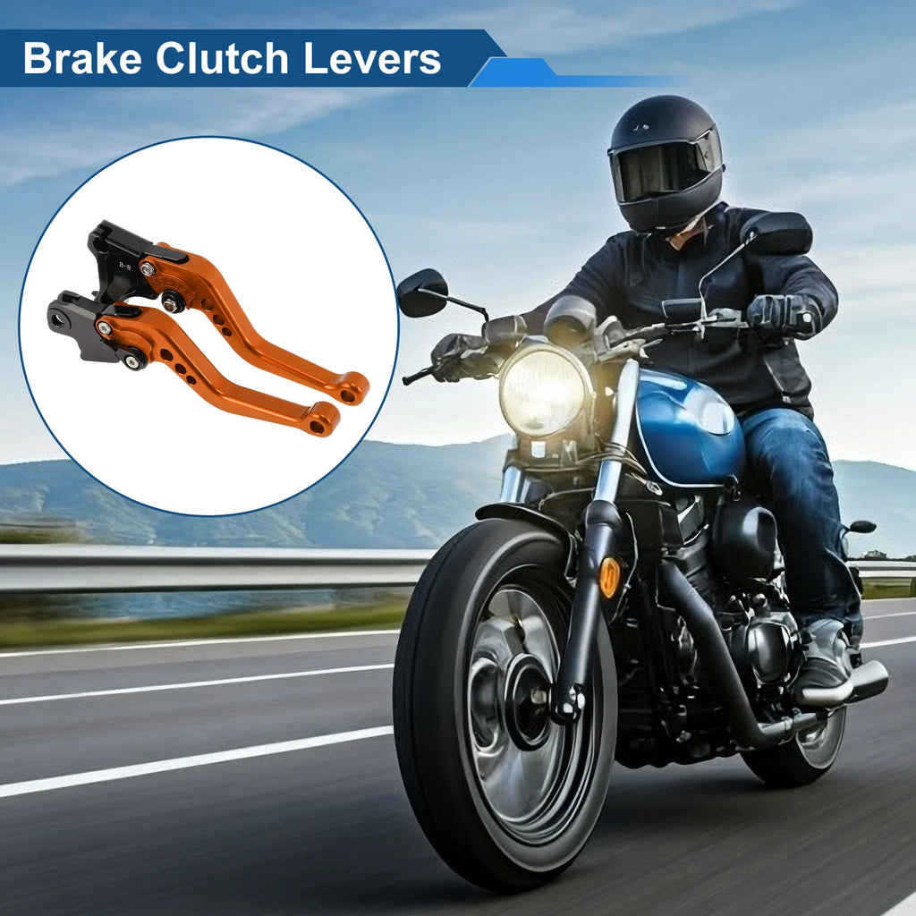 Adjustable Short Brake Clutch Levers Set for BMW F650GS (2008–2012) Orange