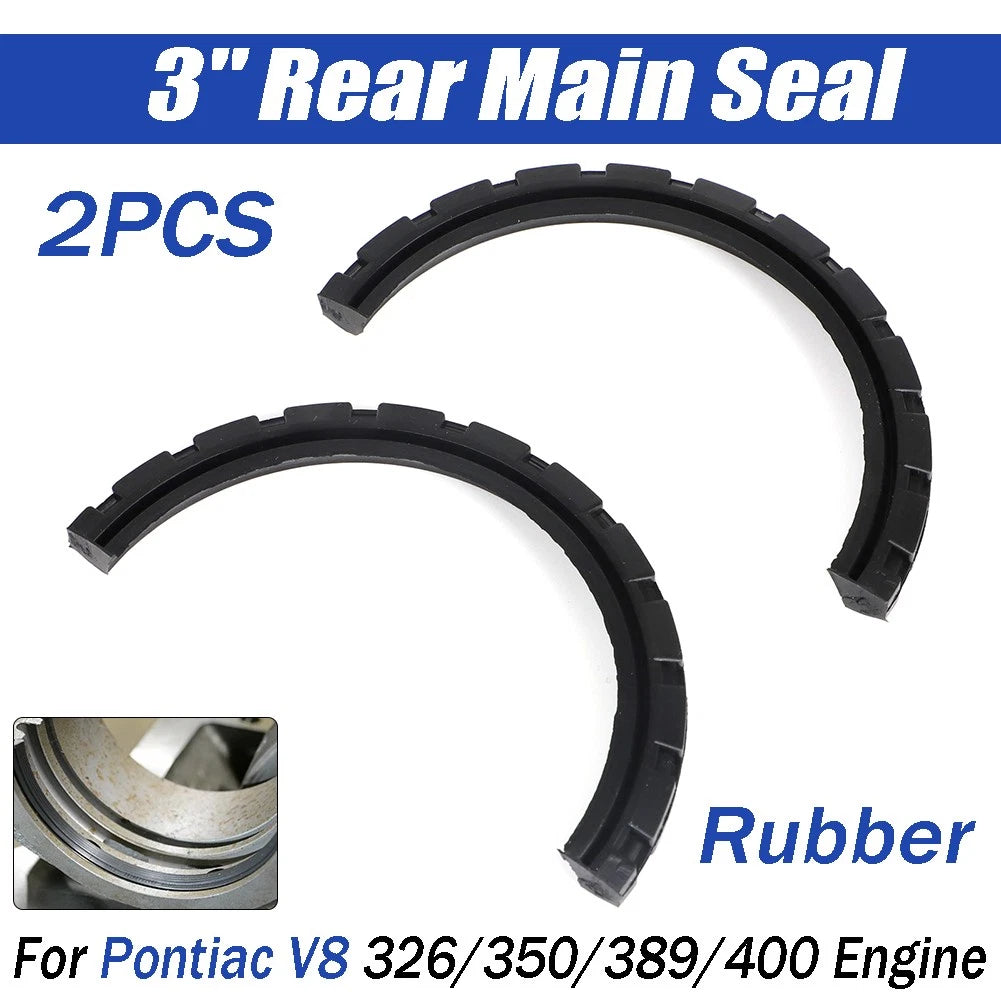 2PCS Rear Main Seal for Pontiac V8 326/350/389/400 (3" Rubber Seal)