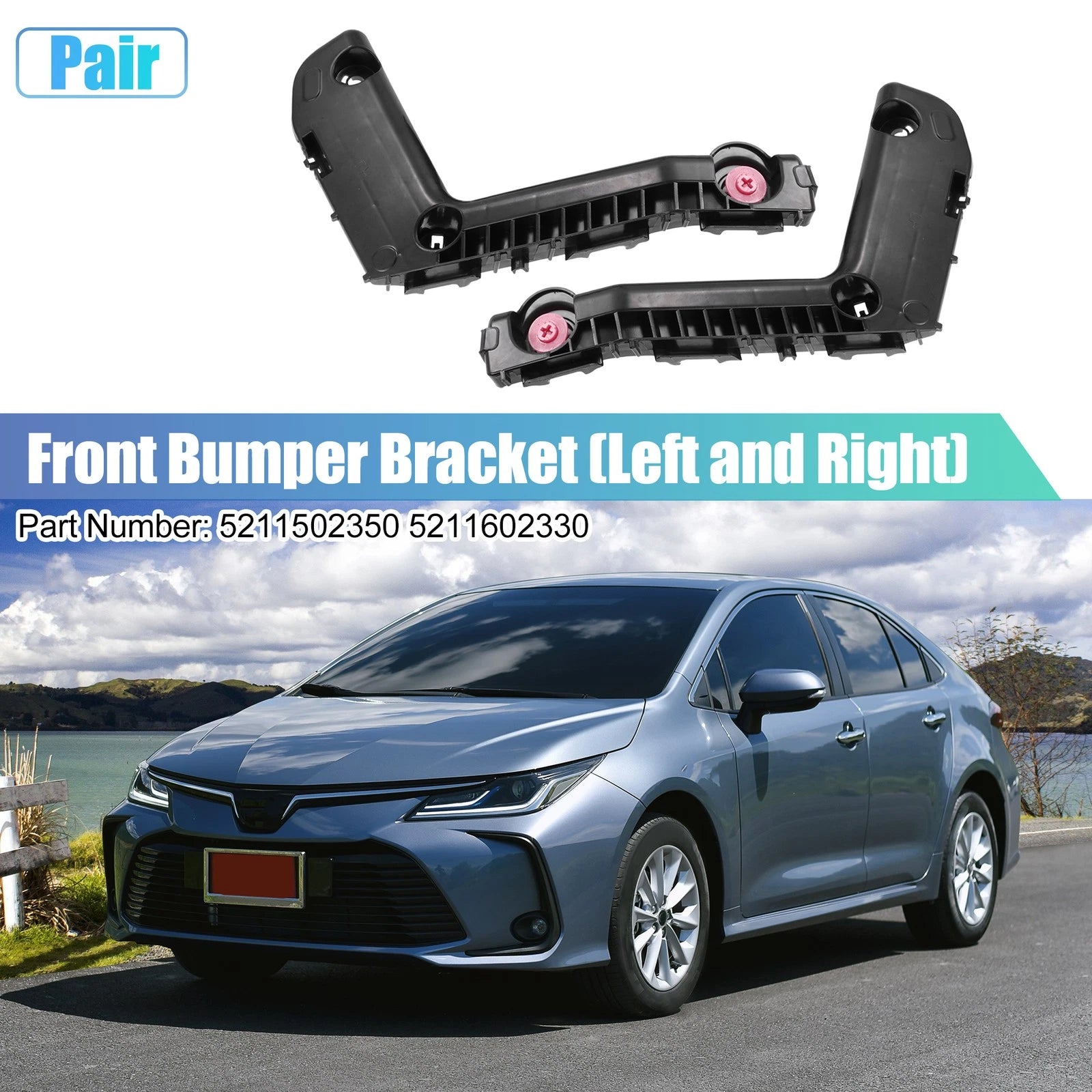 Front Bumper Mounting Support Bracket Pair for Toyota (2005–2015)
