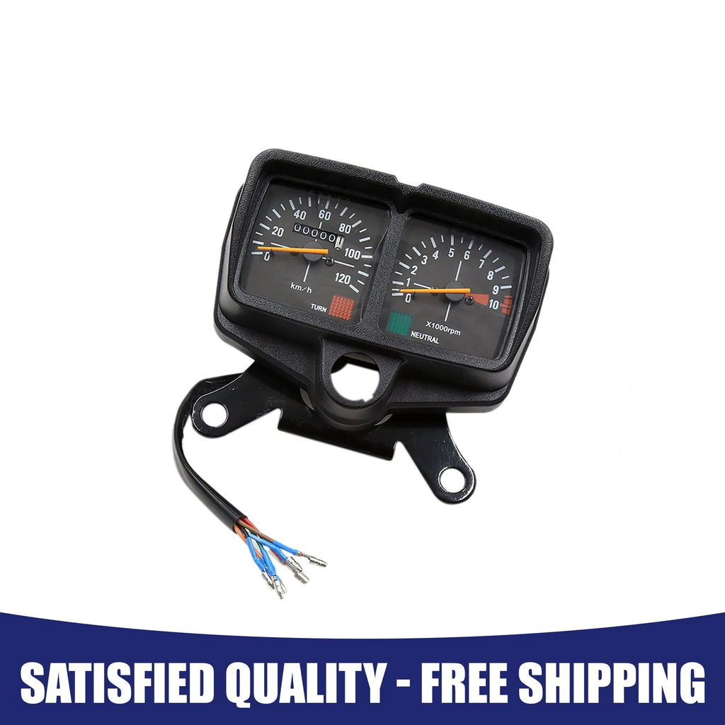 Dual Odometer Speedometer Gauge Black for Honda CG125 (2011–2019)