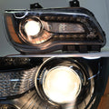Headlight for Chrysler 300 (2011–2014) Halogen Type Black Housing Right & Left