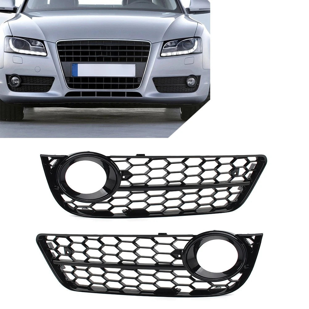 Fog Light Grille Cover for Audi A5 (2008–2011) - Honeycomb Mesh, Black