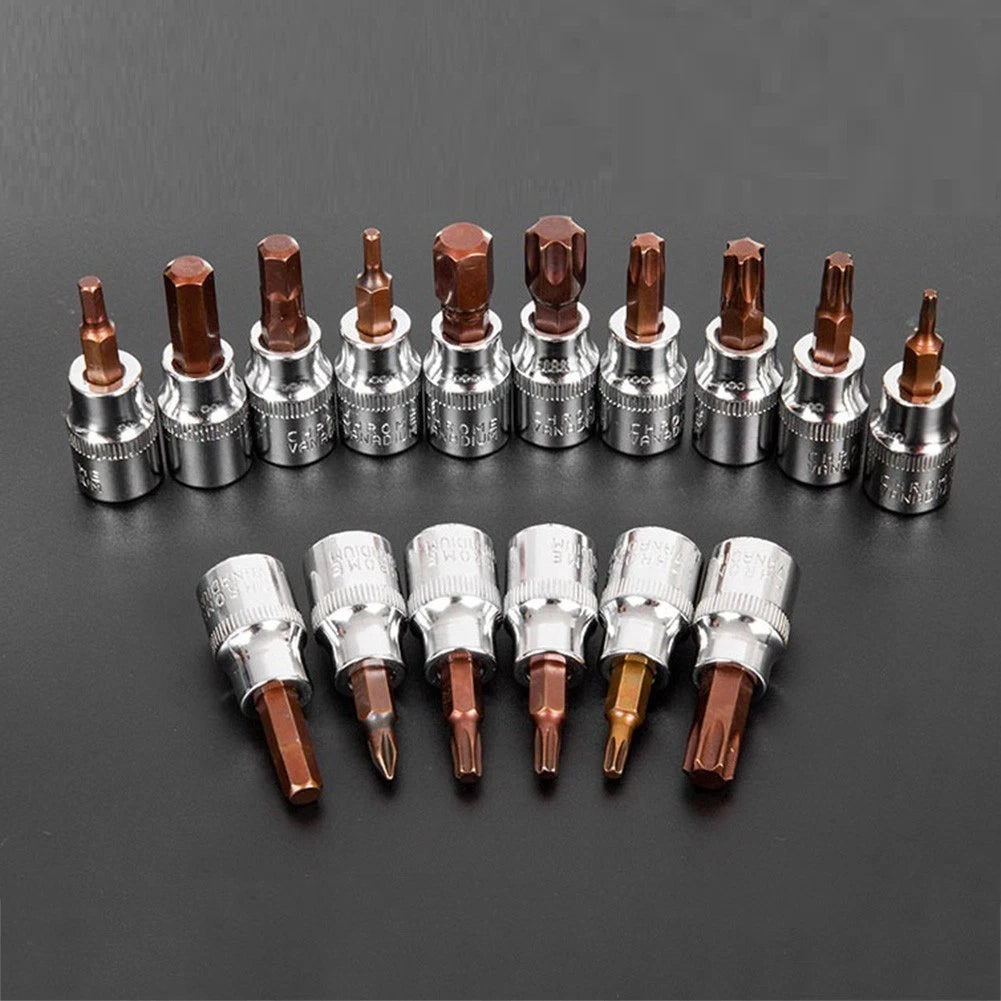 Drive Bit Socket Set H3-H10 for 3/8 Inch Hex Socket (47mm)