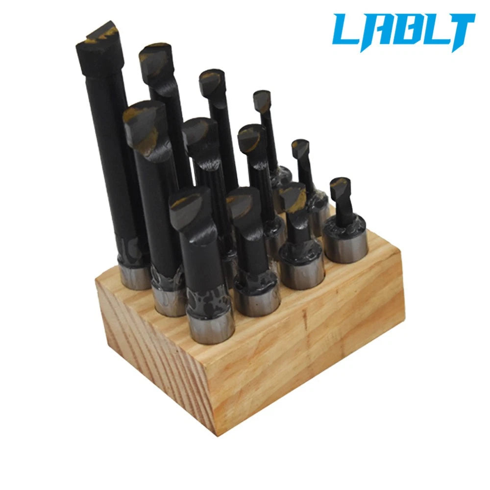 12 Pack Boring Bar Set for Lathe - 5/8" Carbide Tipped Bars