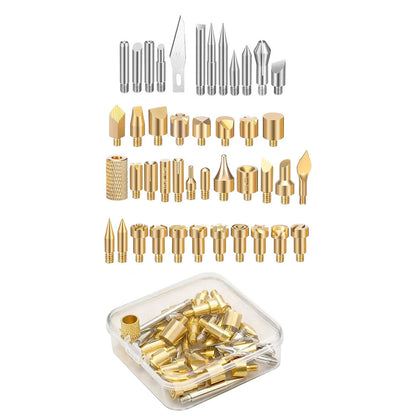 43x Brass Wood Burning Tips for Pyrography Engraving M4 Screw