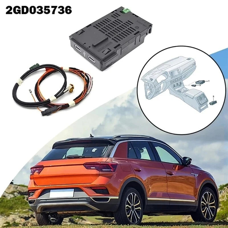 Dual USB Charging Port for Jetta, ID6, T-Cross, T-Roc (2GD035736)