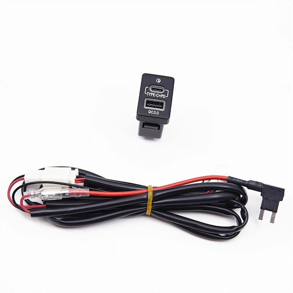 18W Car Charger Type-C+QC3.0 Fast Charging For Mitsubishi Outlander Eclipse L200