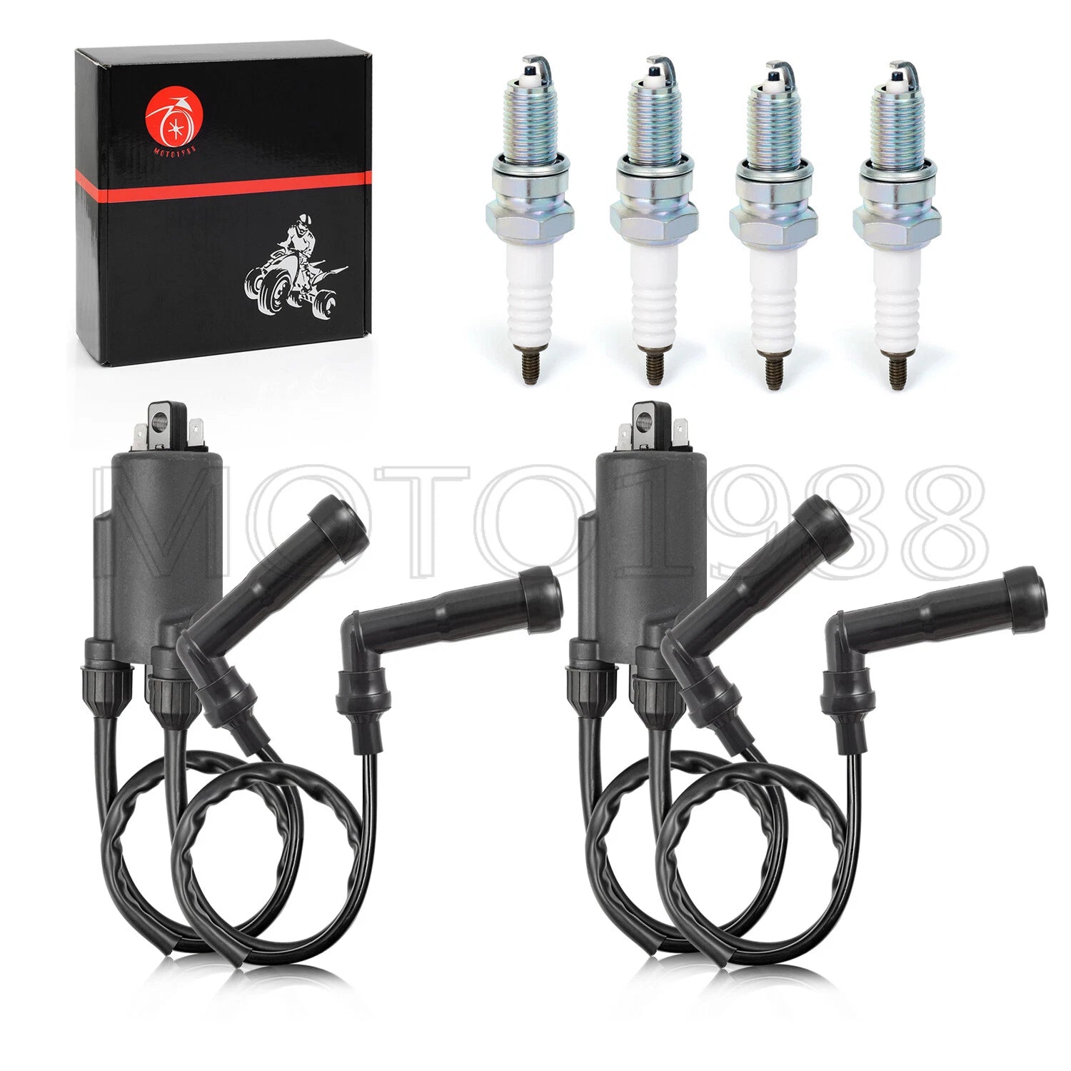 Ignition Coil Spark Plug Set for Honda Goldwing 1200 GL1200 (1984–1987)