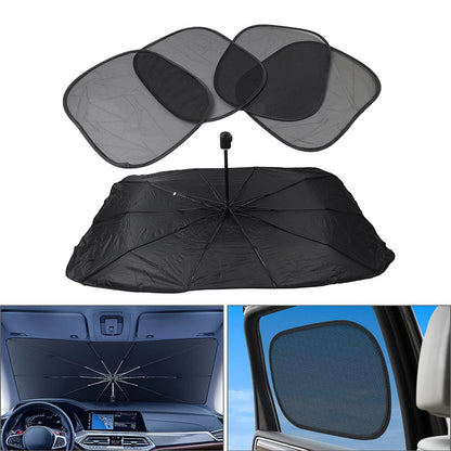 Set of 5 Front Window Sun Shade Visor Cover for Universal Fit