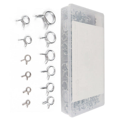 285PCS Stainless Double Wire Fuel Line Hose Tube Clamp Spring Clips