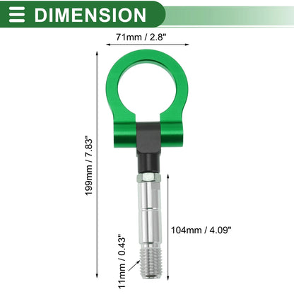 Tow Hook Set for Mazda RX8 (2003–2008) 11mm Aluminum Alloy Green