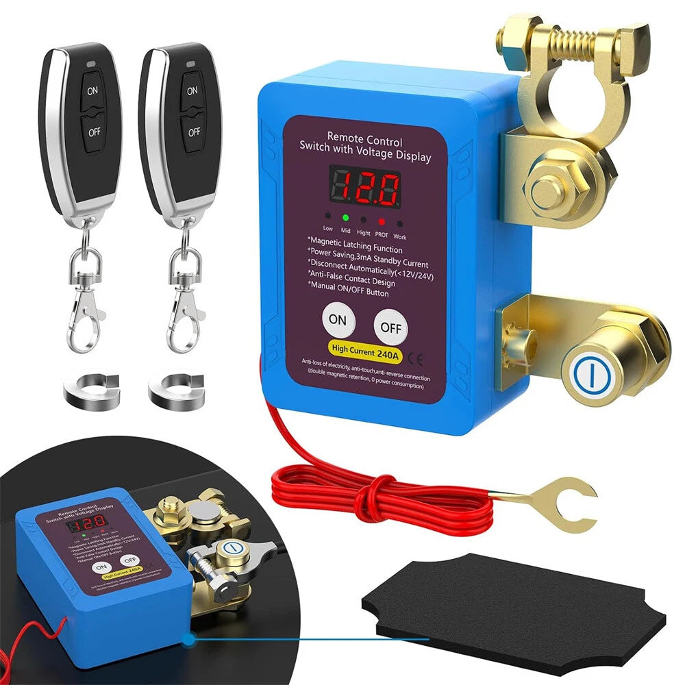 12V 240A Car Battery Disconnect Switch Automatic Cut Off Wireless Remote Control
